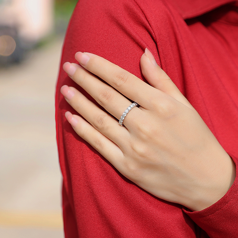Couple's S925 Sterling Silver Moissanite Rings, Elegant Gift Box